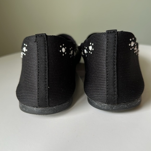 Skechers Stretch Fit Air Cooled Memory Foam Cleo Flat Black Dressy Floral Beaded - Picture 9 of 13